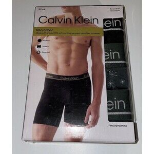 Calvin Klein MEN's (LARGE)  3-PACK Microfiber BOXER BRIEFS